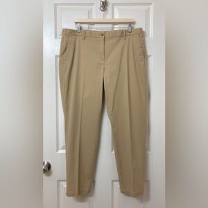 Talbots Tan Khaki Straight Leg Relaxed Chino Pants 16 Uniform Office Career Work